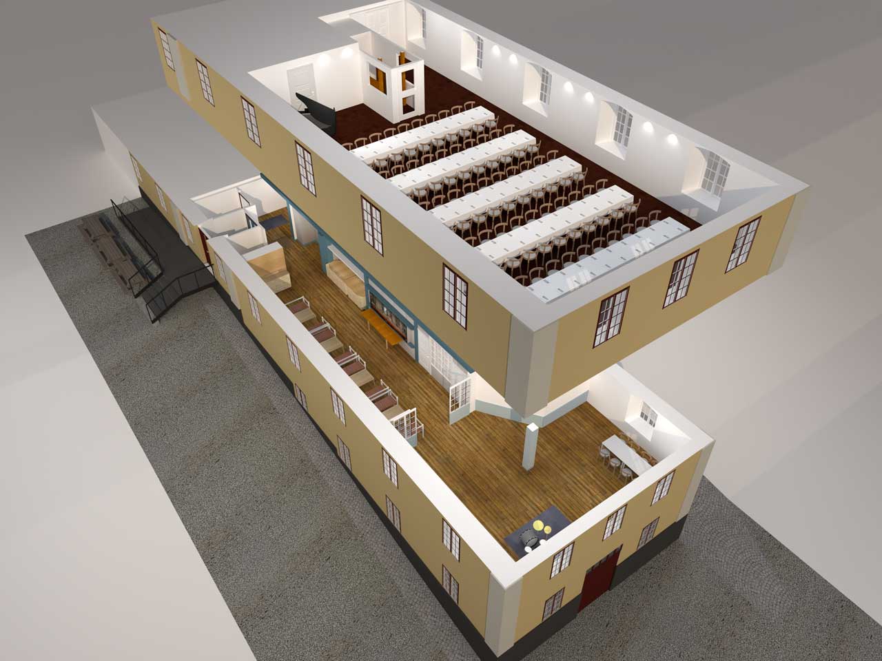 Placeringsskiss, Segelsalen på skeppsholmen översikt 3d