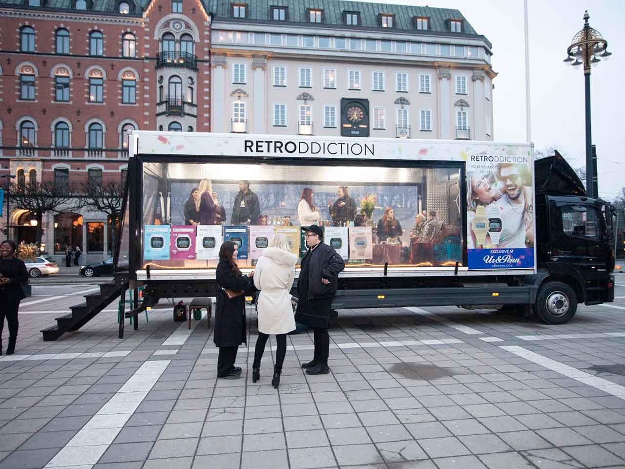 Pop-up trucks festlokal på lastbil